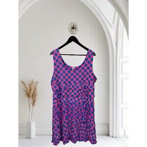 Lulu-B NWT Pink Spade Collection Layered Ruffle Dress UPF 50 1X